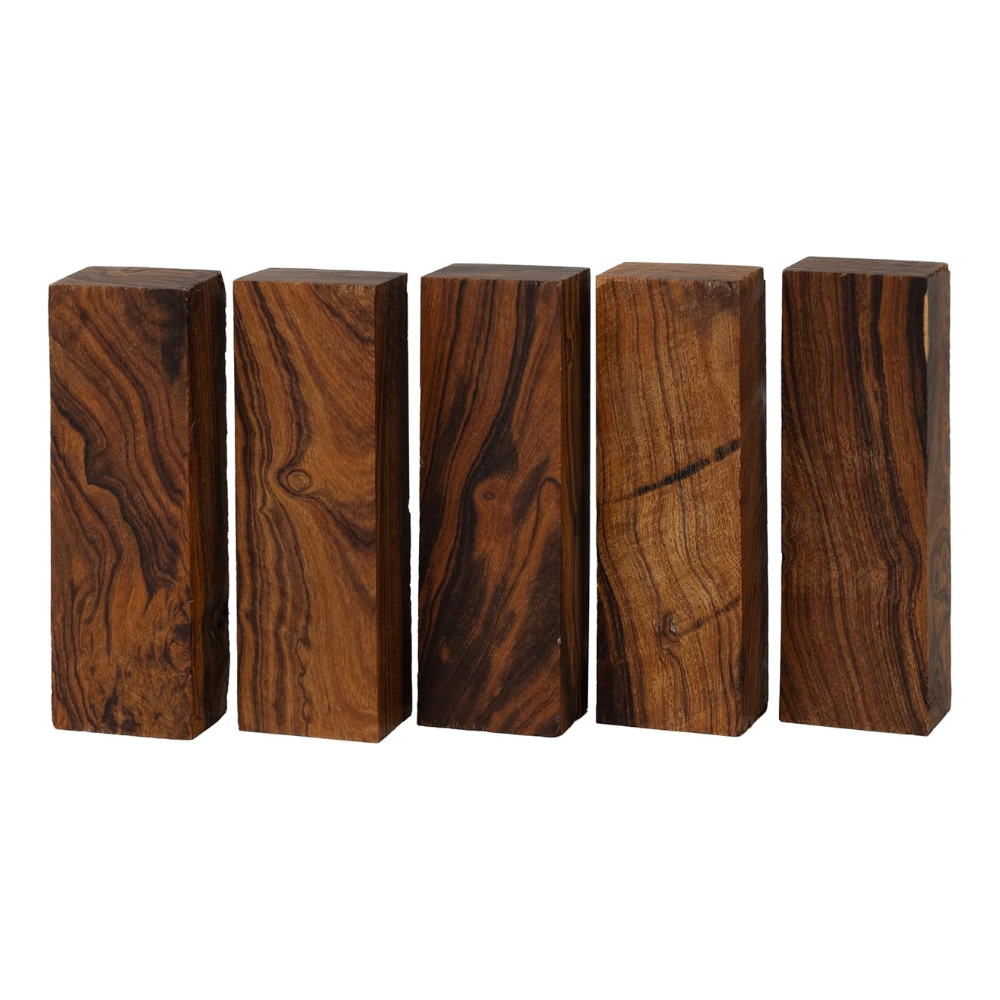 Hardwood Ironwood Blanks, Exotic Wood – Woodchucks Wood – Hardwood Lumber – Natural Wood for DIY Crafts – Size 5 1/8 x 1 3/4 x 1 1/4 inches - Pack of 5