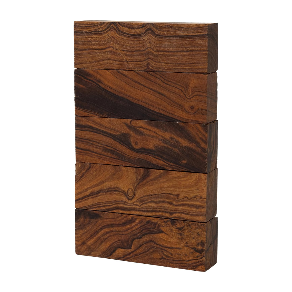 Hardwood Ironwood Blanks, Exotic Wood – Woodchucks Wood – Hardwood Lumber – Natural Wood for DIY Crafts – Size 5 1/8 x 1 3/4 x 1 1/4 inches - Pack of 5