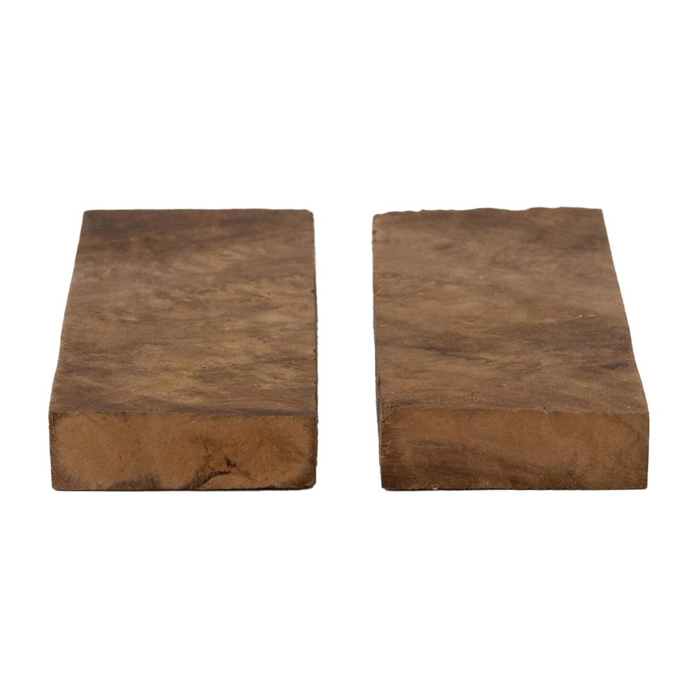 Bookmatched Teak (Burl Ball Pattern) Knife Handle Scales – Knife Handle Materials – Natural Wood Knife Scales for DIY Crafts – Size 5 1/8 x 1 3/4 x 1/2 inches – 1 Pair