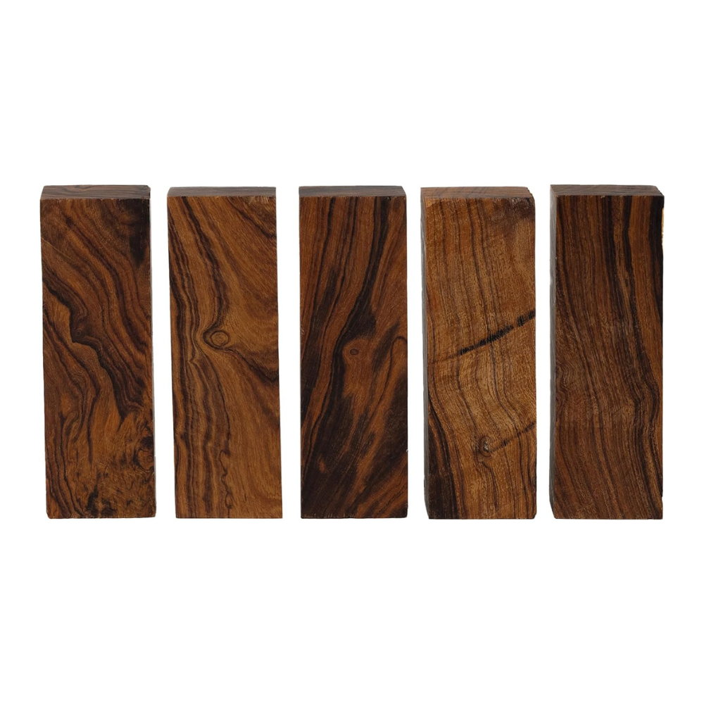 Hardwood Ironwood Blanks, Exotic Wood – Woodchucks Wood – Hardwood Lumber – Natural Wood for DIY Crafts – Size 5 1/8 x 1 3/4 x 1 1/4 inches - Pack of 5