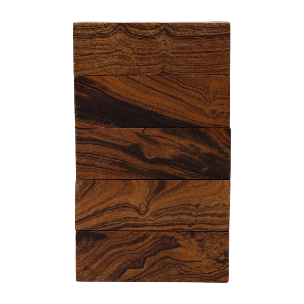 Hardwood Ironwood Blanks, Exotic Wood – Woodchucks Wood – Hardwood Lumber – Natural Wood for DIY Crafts – Size 5 1/8 x 1 3/4 x 1 1/4 inches - Pack of 5