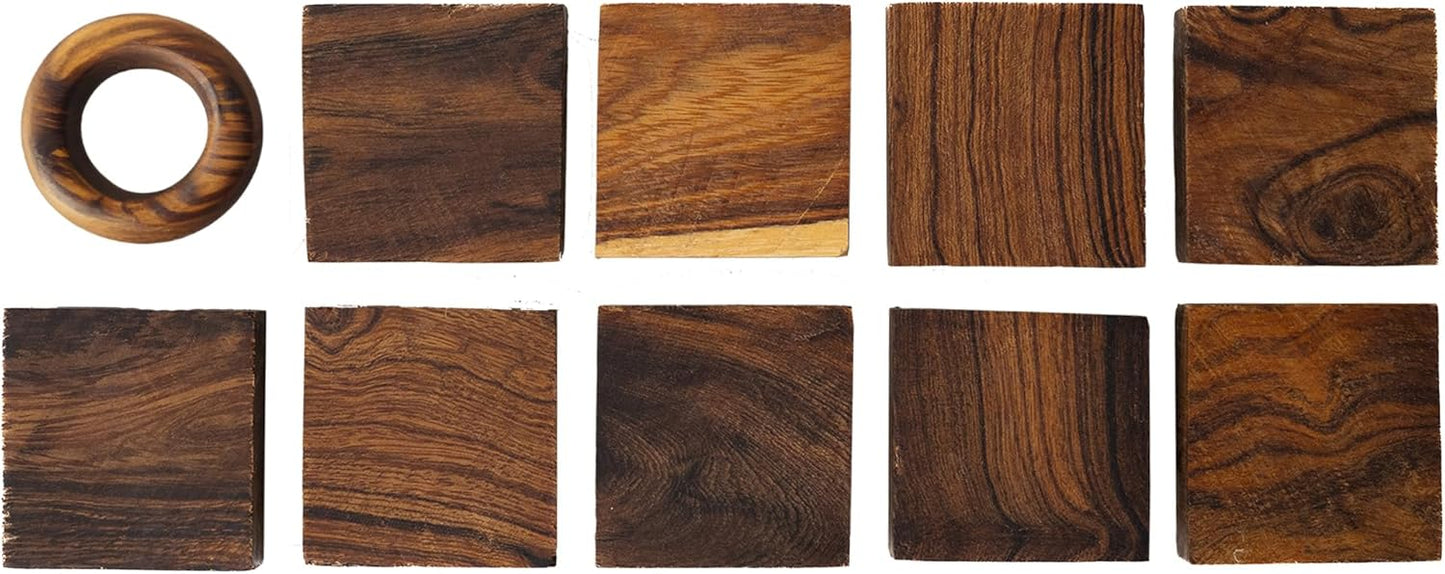 Rings Ironwood Blanks – Wood Ring Materials for Wood Jewelry Ring Making – Wood Blanks Ring Craft – Wood Blanks for DIY – Size 1.5 x 1.5 x 0.5 inches – Pack of 10