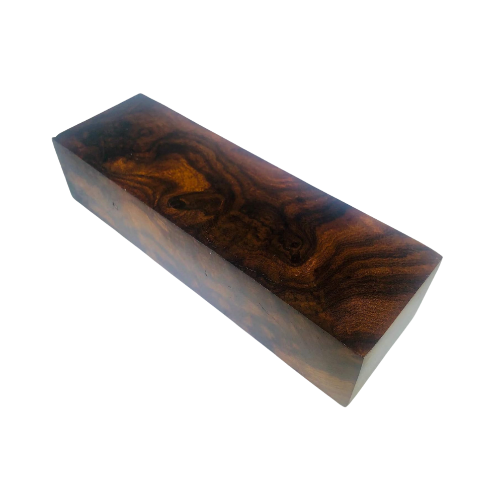 Hardwood Ironwood Blanks (Burl Ball Pattern), Exotic Wood – Woodchucks Wood – Hardwood Lumber – Natural Wood for DIY Crafts – Size 5 1/8 x 1 3/4 x 1 1/4 in, Pack of 1