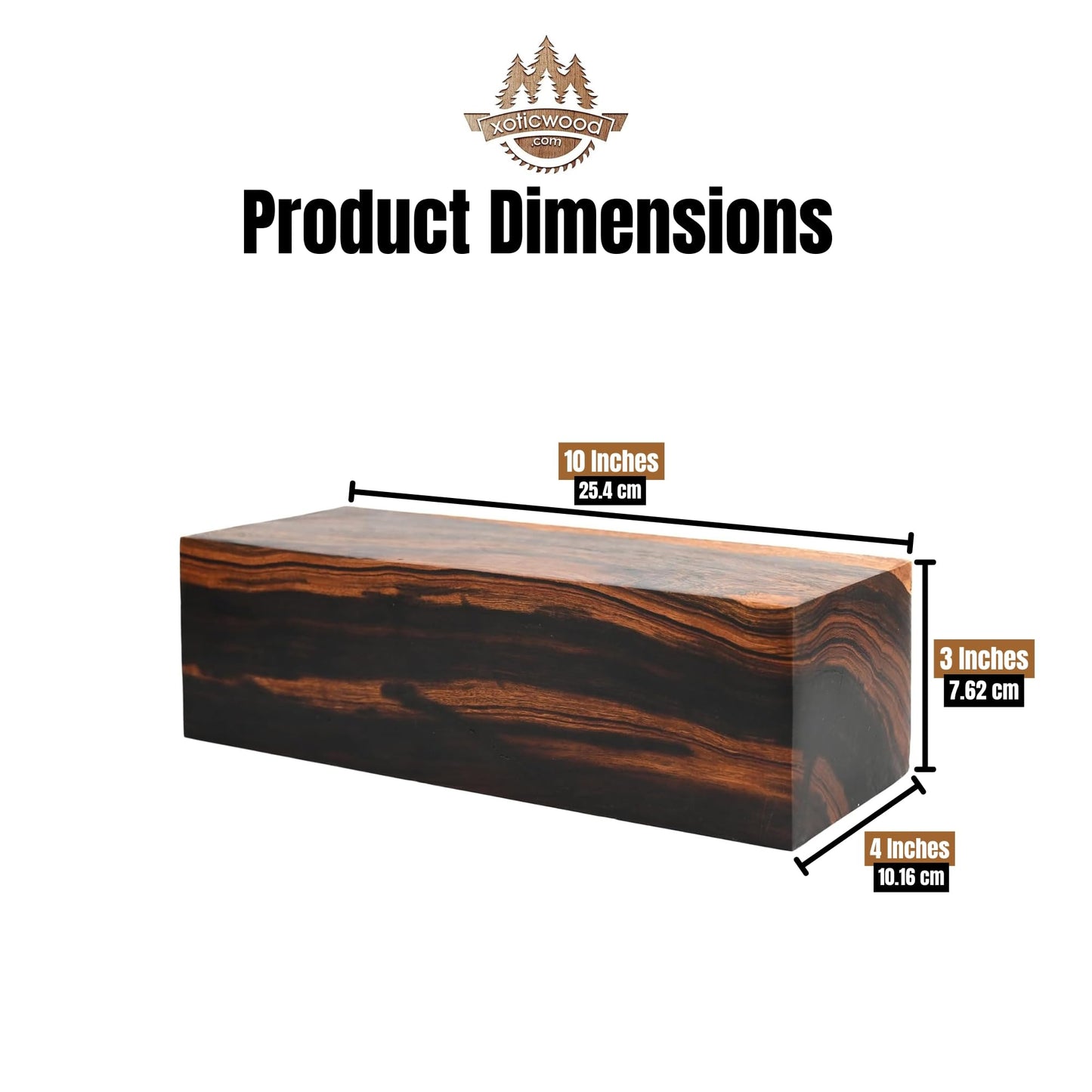 Hardwood Ironwood Blanks, Exotic Wood – Woodchucks Wood – Hardwood Lumber – Natural Wood for DIY Crafts – Ironwood Lumber Turning Blanks – Size 10 x 4 x 3 inches – Pack of 1