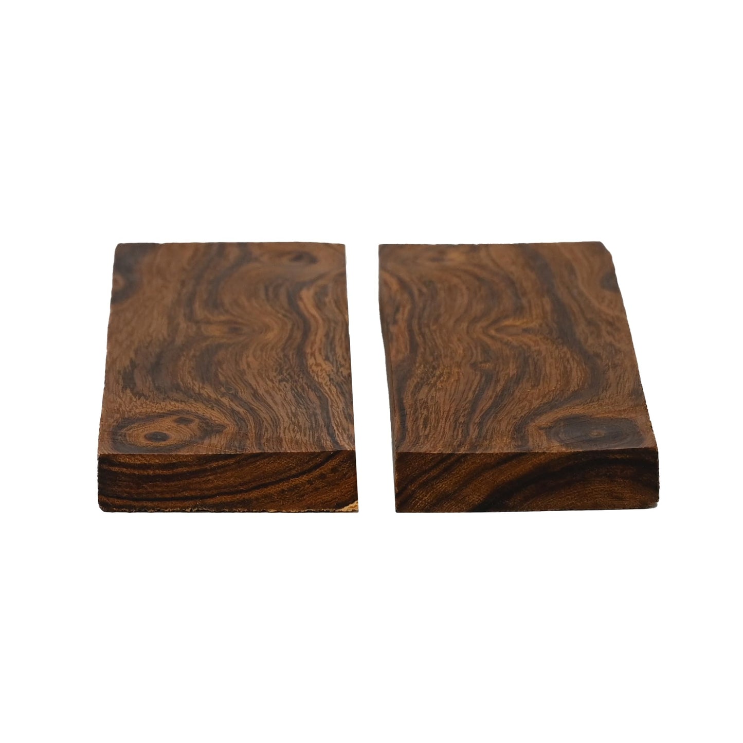 IECAP LLC Bookmatched Ironwood Knife Handle Scales — Grade B, 1 Pair — Exotic Wood Knife Handle Materials — Natural Wood Knives Maker Scale Blanks for DIY Craft — 5 1/8 x 1 3/4 x 1/2 In