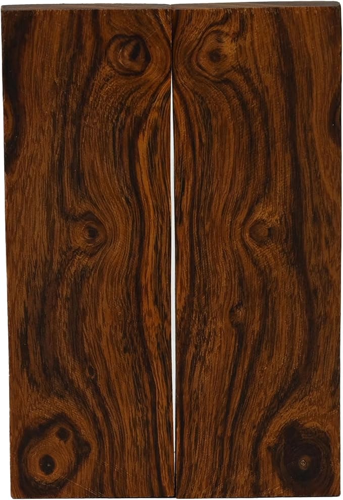 IECAP LLC Bookmatched Ironwood Knife Scales – Knife Makers Material – Exotic Wood Knife Handle Scales Materials – Natural Wood Knives Scales for DIY Craft – 5 1/8 x 1 3/4 x 1/2 Inches – 1 Pai