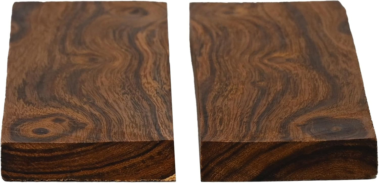 IECAP LLC Bookmatched Ironwood Knife Scales – Knife Makers Material – Exotic Wood Knife Handle Scales Materials – Natural Wood Knives Scales for DIY Craft – 5 1/8 x 1 3/4 x 1/2 Inches – 1 Pai