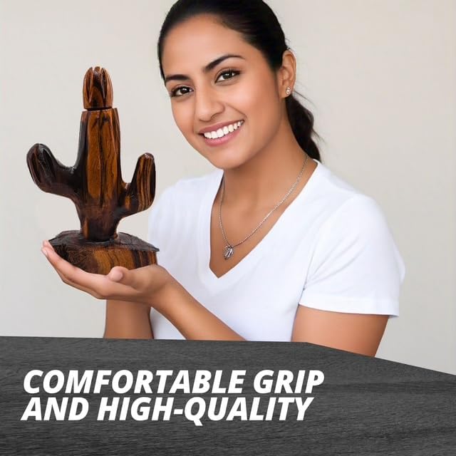 IECAP LLC Ironwood Pepper Grinder – Manual Spice Grinder & Chili Pepper Mill, Salt Grinder, Herb Crusher Handmade Wooden Pepper Mill Grinder for Chiltepin Pepper– Durable Kitchen Mortar and Pestle Set
