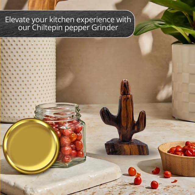 IECAP LLC Ironwood Pepper Grinder – Manual Spice Grinder & Chili Pepper Mill, Salt Grinder, Herb Crusher Handmade Wooden Pepper Mill Grinder for Chiltepin Pepper– Durable Kitchen Mortar and Pestle Set