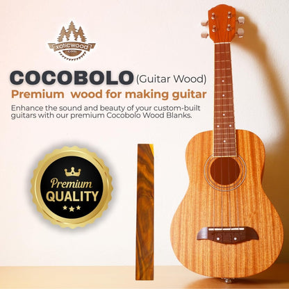 IECAP LLC Cocobolo Wood Guitar Fretboard Blanks Fingerboard Neck for Acoustic Guitars Diy Cigar box Electric Accessories Replacement Parts Fret Finger board Blank 18” x 2.5” x 0.25”