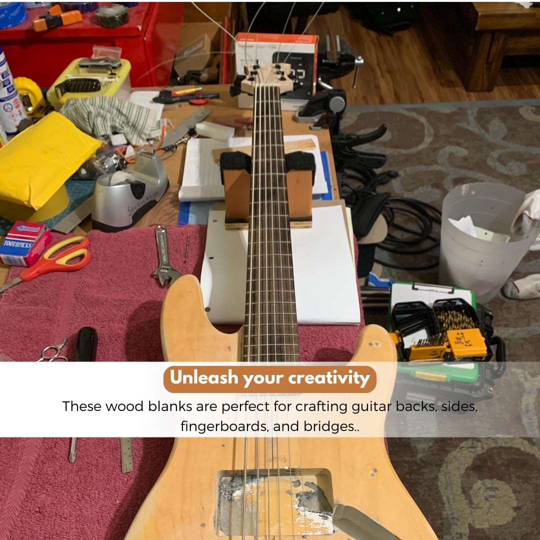 IECAP LLC Cocobolo Wood Guitar Fretboard Blanks Fingerboard Neck for Acoustic Guitars Diy Cigar box Electric Accessories Replacement Parts Fret Finger board Blank 18” x 2.5” x 0.25”