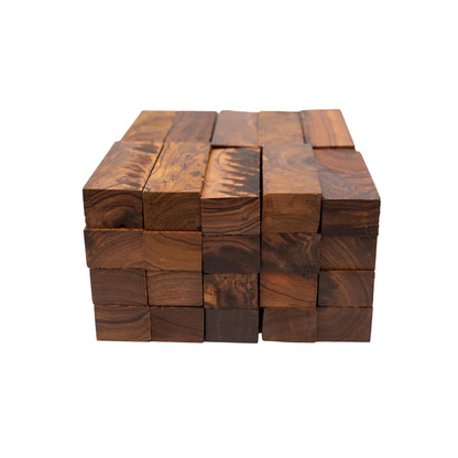 Premium DESERT IRONWOOD Blanks Burl Ball Pattern — A++ Grade Pack of 40 — Hardwood material — Exotic Wood Turning Blanks for Carving, Knife Handles Scales & Woodturning — Size 5 1/8" × 1 3/4" × 1 1/4"