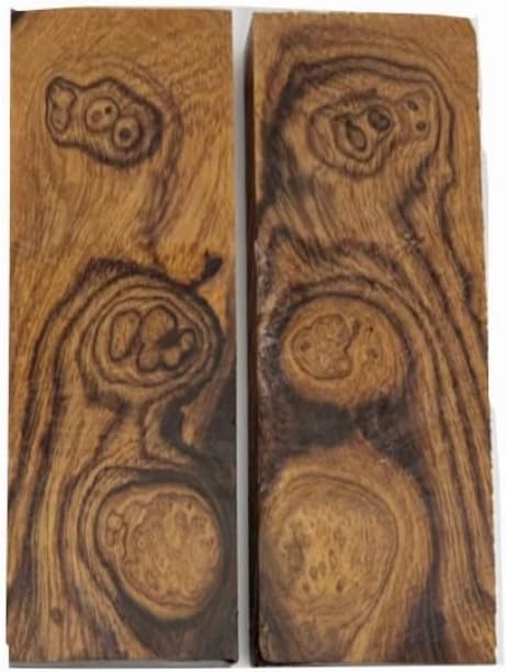 Bookmatched Ironwood (Premium Burl Ball Pattern) Knife Handle Scales – Knife Handle Materials – Natural Wood Knife Scales for DIY Crafts – Size 5 1/8 x 1 3/4 x 1/2 inches 1 Pair