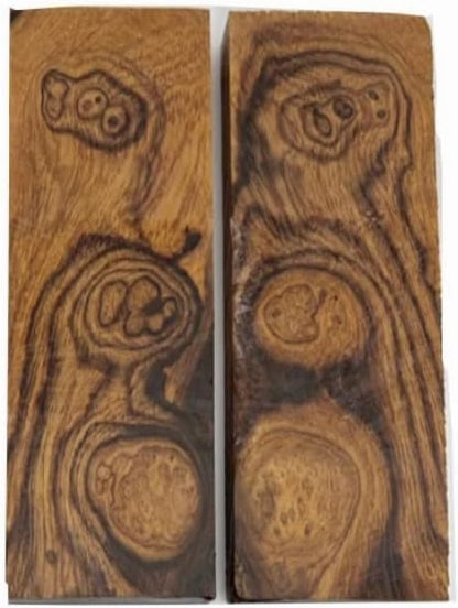 Bookmatched Ironwood (Premium Burl Ball Pattern) Knife Handle Scales – Knife Handle Materials – Natural Wood Knife Scales for DIY Crafts – Size 5 1/8 x 1 3/4 x 1/2 inches 1 Pair