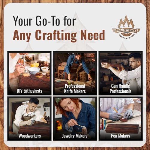 IECAP LLC Hardwood Ironwood Blanks, Exotic Wood – Woodchucks Wood – Hardwood Lumber – Natural Wood for DIY Crafts – Ironwood Lumber Turning Blanks – Size 6 x 1.5 x 1.5 inches – Pack of 3