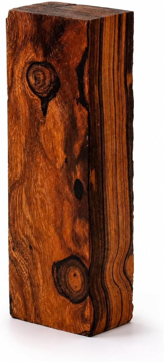 Hardwood Ironwood Blanks (Burl Ball Pattern), Exotic Wood – Woodchucks Wood – Hardwood Lumber – Natural Wood for DIY Crafts – Size 5 1/8 x 1 3/4 x 1 1/4 inches – Pack of 1
