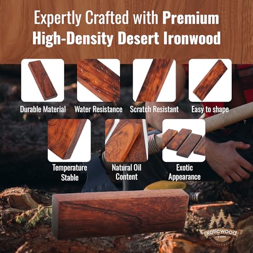 IECAP LLC Hardwood Ironwood Blanks, Exotic Wood – Woodchucks Wood – Hardwood Lumber – Natural Wood for DIY Crafts – Ironwood Lumber Turning Blanks – Size 6 x 1.5 x 1.5 inches – Pack of 3