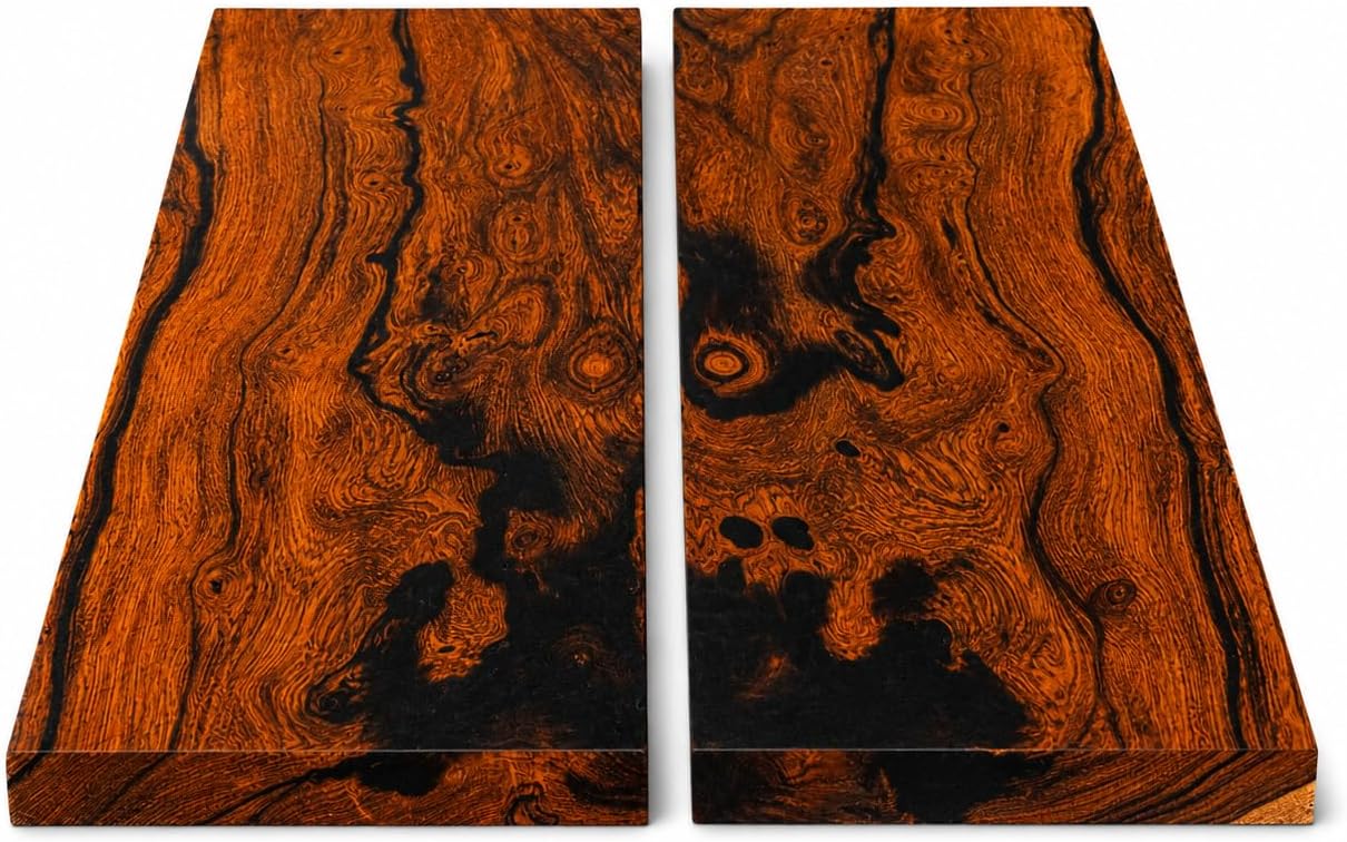 Bookmatched Ironwood Knife Handle Scales – Natural Wood Knife Scales – Knife Scales for DIY Crafts – Ironwood Knife Handle Material – Size 10.5 x 3.5 x 0.5 inches – 1 Pair