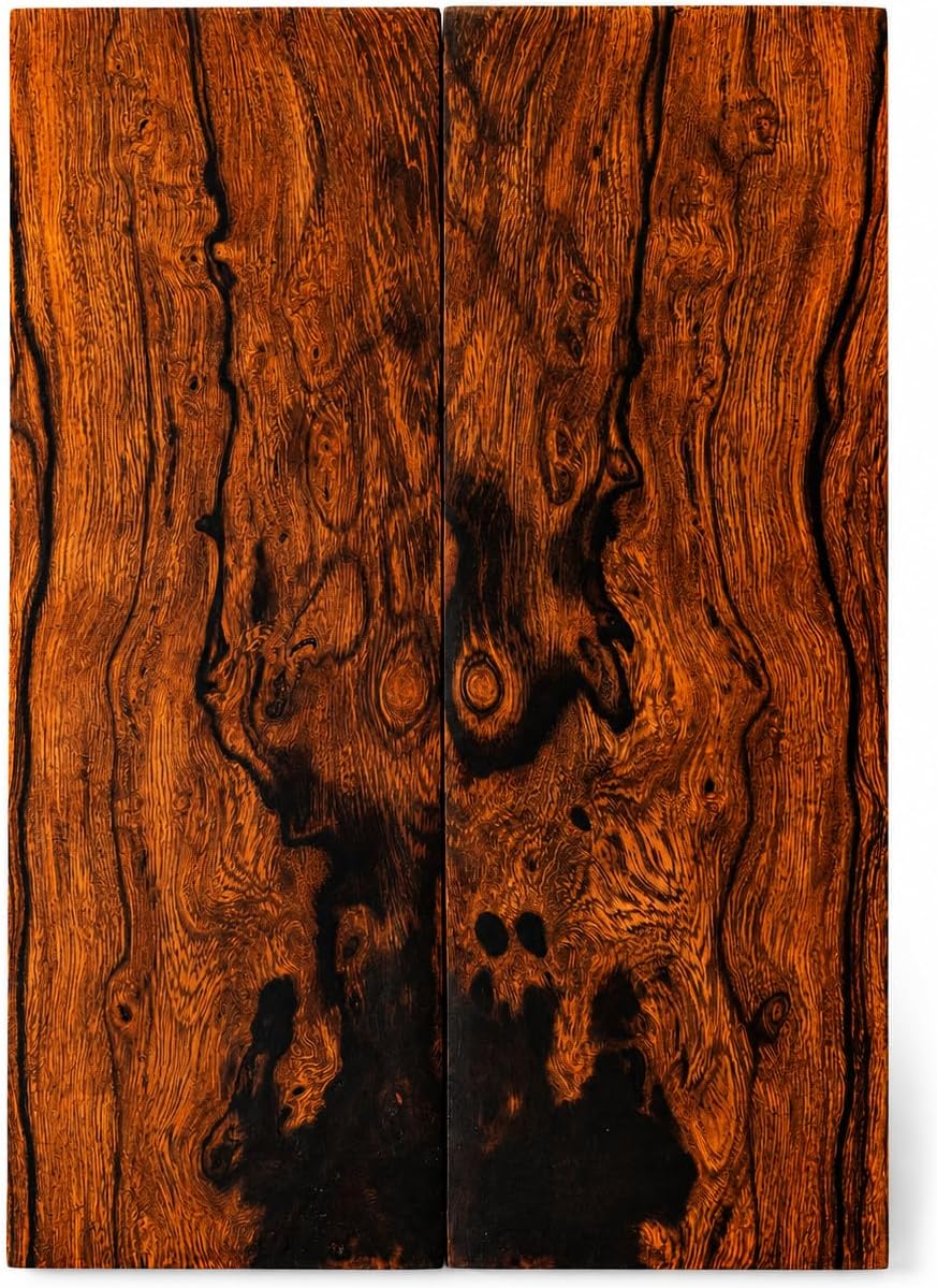 Bookmatched Ironwood Knife Handle Scales – Natural Wood Knife Scales – Knife Scales for DIY Crafts – Ironwood Knife Handle Material – Size 10.5 x 3.5 x 0.5 inches – 1 Pair