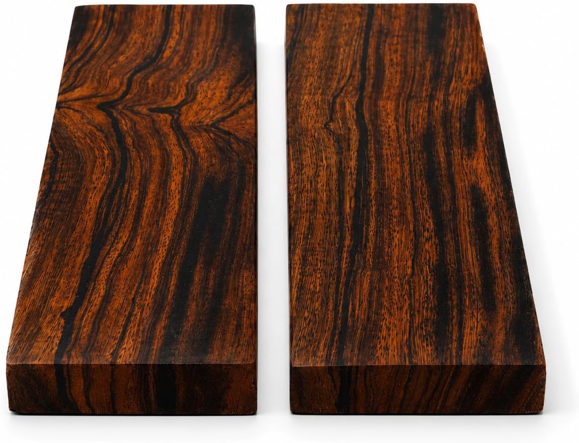 IECAP LLC 1 Pair Bookmatched Ironwood Knife Handle Scales – Natural Wood Knife Scales – Knife Scales for DIY Crafts – Ironwood Knife Handle Material (5 x 1 x 0.5 inches)