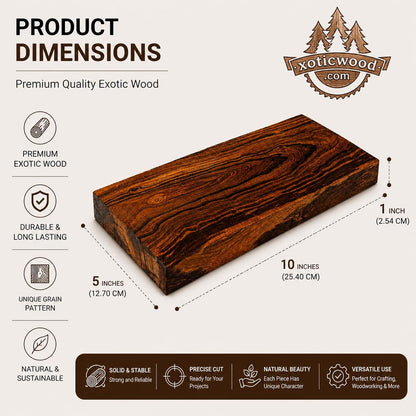 IECAP LLC Hardwood Desert Ironwood Scales, Exotic Wood Scales – Hardwood Lumber – Natural Wood for Woodworking, Woodturning, Carving - Diy Arts and Crafts – Turning Scales Kit - Size 10 x 5 x 1 Inches