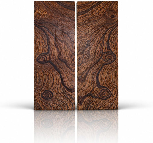 Bookmatched Ironwood (Premium Burl Ball Pattern) Knife Handle Scales – Knife Handle Materials – Natural Wood Knife Scales for DIY Crafts – Size 5 1/8 x 1 3/4 x 1/2 inches 1 Pair