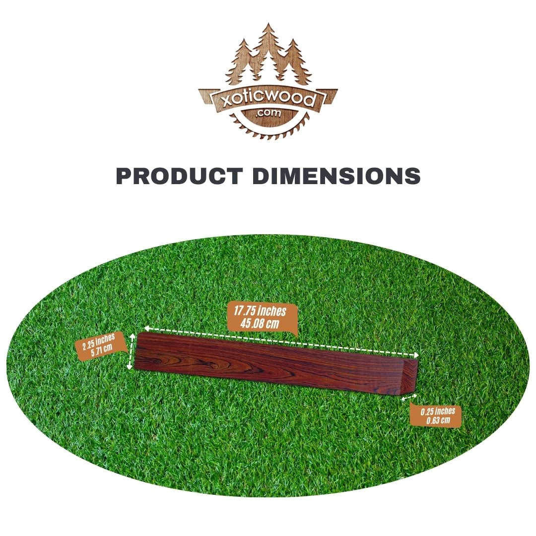 IECAP LLC Cocobolo Wood Guitar Fretboard Blanks Fingerboard Neck for Acoustic Guitars Diy Cigar box Electric Accessories Replacement Parts Fret Finger board Blank 18” x 2.5” x 0.25”