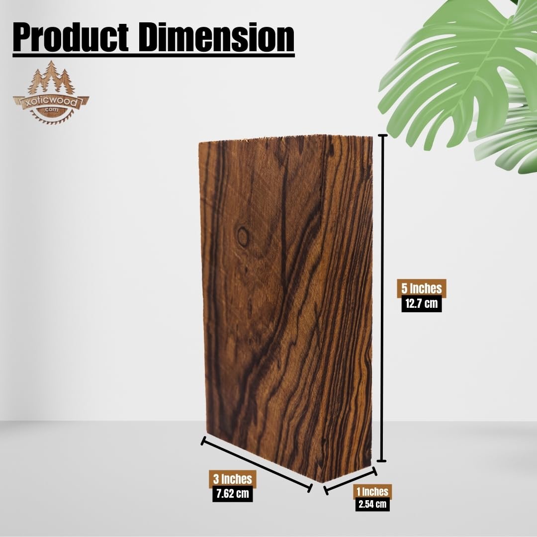 IECAP LLC Desert Ironwood Blanks — Grade B, Pack of 1 — Exotic Hard Wood Block for Woodworking, Carving, Turning Blanks, Handle Scales, Art and DIY Crafts — Natural Hardwood Lumber — 5 x 3 x 1 Inches