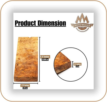 Bookmatched Amboyna (Burl Ball Pattern) Knife Handle Scales – Knife Handle Materials – Natural Wood Knife Scales for DIY Crafts – Size 5 1/8 x 1 3/4 x 1/2 inches 1 Pair