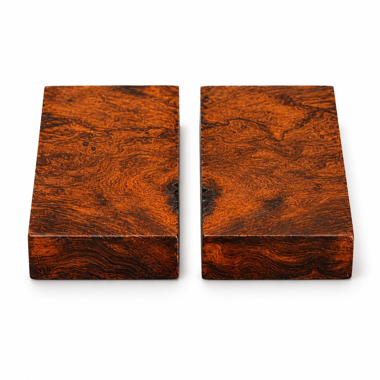 Bookmatched Ironwood (Burl Ball Pattern) Knife Handle Scales – Knife Handle Materials – Natural Wood Knife Scales for DIY Crafts – Size 5 1/8 x 1 3/4 x 1/2 inches