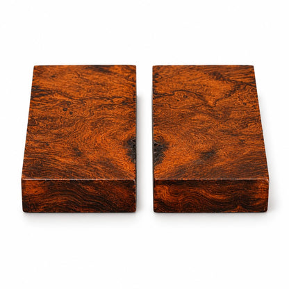 Bookmatched Ironwood (Burl Ball Pattern) Knife Handle Scales – Knife Handle Materials – Natural Wood Knife Scales for DIY Crafts – Size 5 1/8 x 1 3/4 x 1/2 inches
