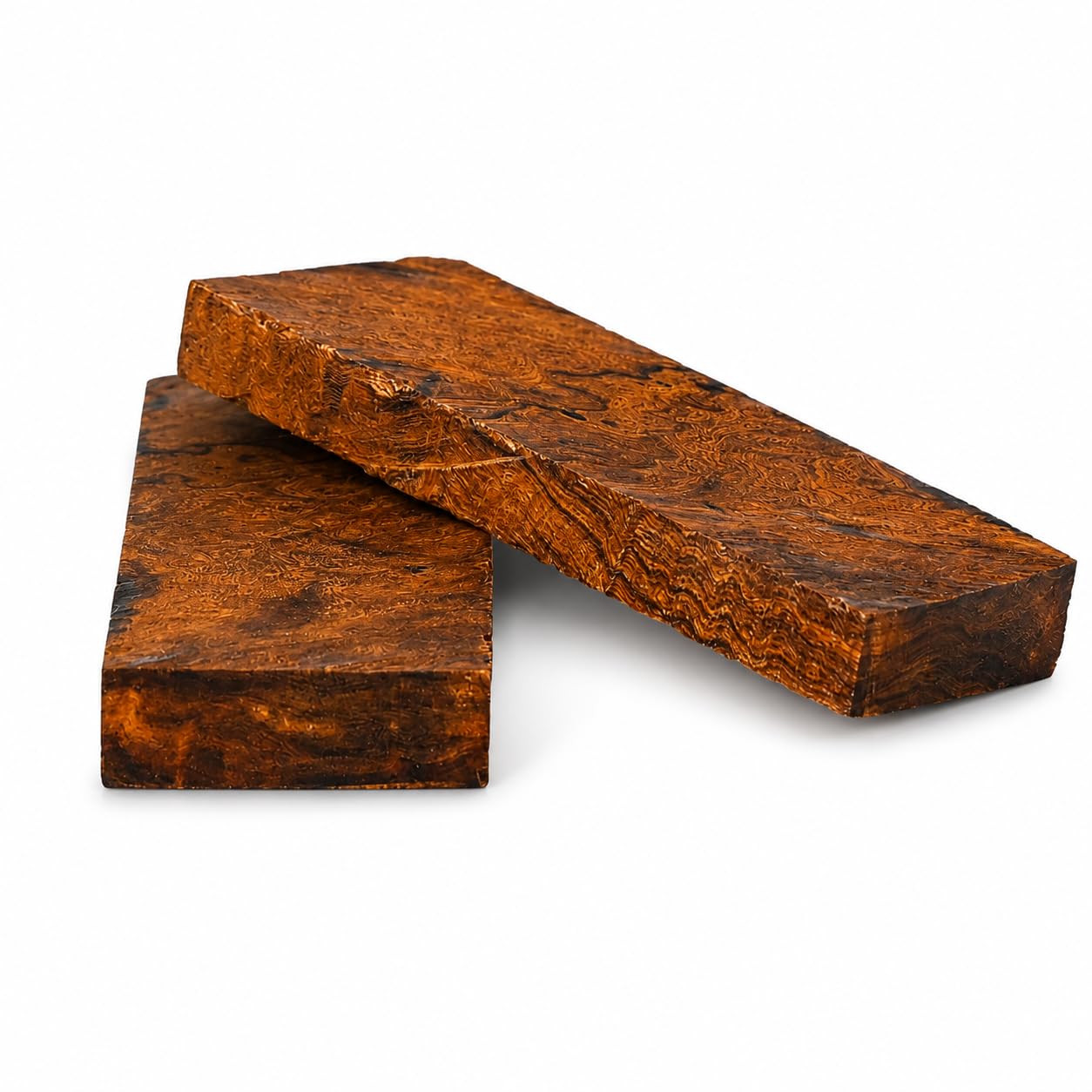 Bookmatched Ironwood (Burl Ball Pattern) Knife Handle Scales – Knife Handle Materials – Natural Wood Knife Scales for DIY Crafts – Size 5 1/8 x 1 3/4 x 1/2 inches