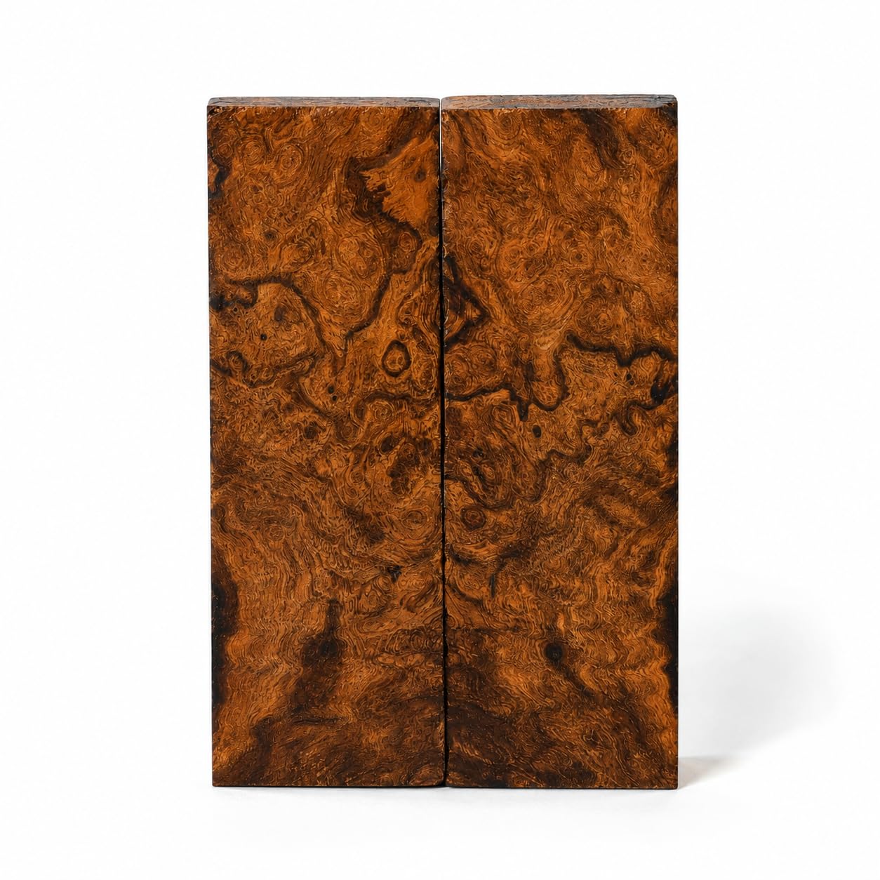 Bookmatched Ironwood (Burl Ball Pattern) Knife Handle Scales – Knife Handle Materials – Natural Wood Knife Scales for DIY Crafts – Size 5 1/8 x 1 3/4 x 1/2 inches