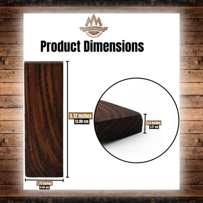 Bookmatched Rosewood Knife Handle Scales – Knife Handle Materials – Natural Wood Knife Scales for DIY Crafts – Size 5 1/8 x 1 3/4 x 1/2 inches – 1 Pair
