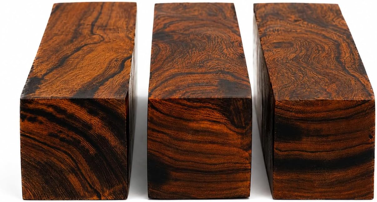 Hardwood Ironwood Blanks, Exotic Wood – Woodchucks Wood – Hardwood Lumber – Natural Wood for DIY Crafts – Ironwood Lumber Turning Blanks – Size 6 x 1.5 x 1.5 inches – Pack of 3