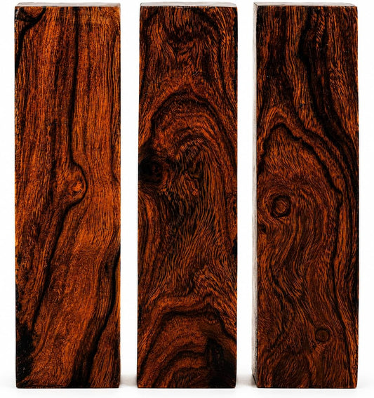 Hardwood Ironwood Blanks, Exotic Wood – Woodchucks Wood – Hardwood Lumber – Natural Wood for DIY Crafts – Ironwood Lumber Turning Blanks – Size 6 x 1.5 x 1.5 inches – Pack of 3