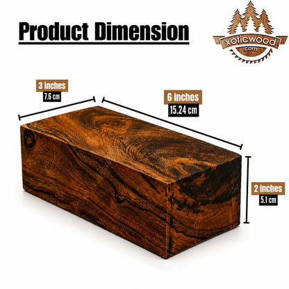 Hardwood Ironwood Blanks, Exotic Wood – Woodchucks Wood – Hardwood Lumber – Natural Wood for DIY Crafts – Ironwood Lumber Turning Blanks – Size 6 x 3 x 2 in, Pack of 1