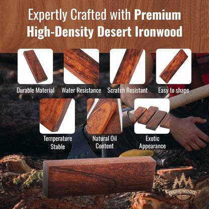 Hardwood Ironwood Blanks, Exotic Wood – Woodchucks Wood – Hardwood Lumber – Natural Wood for DIY Crafts – Ironwood Lumber Turning Blanks – Size 6 x 3 x 2 in, Pack of 1