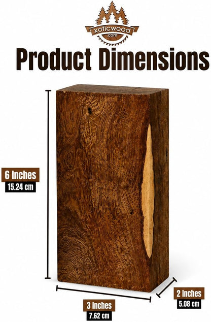 Hardwood Ironwood Blanks, Exotic Wood – Woodchucks Wood – Hardwood Lumber – Natural Wood for DIY Crafts – Ironwood Lumber Turning Blanks – Size 6 x 3 x 2 inches Pack of 2