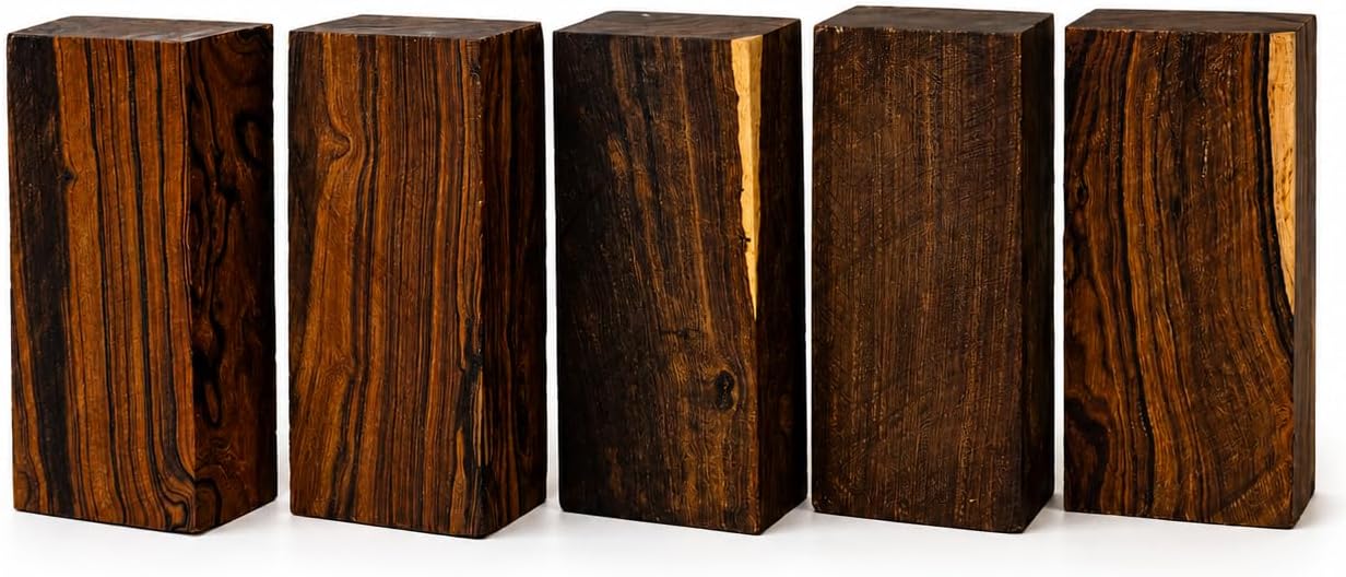 Hardwood Ironwood Blanks, Exotic Wood – Woodchucks Wood – Hardwood Lumber – Natural Wood for DIY Crafts – Ironwood Lumber Turning Blanks – Size 6 x 3 x 2 inches – Pack of 5