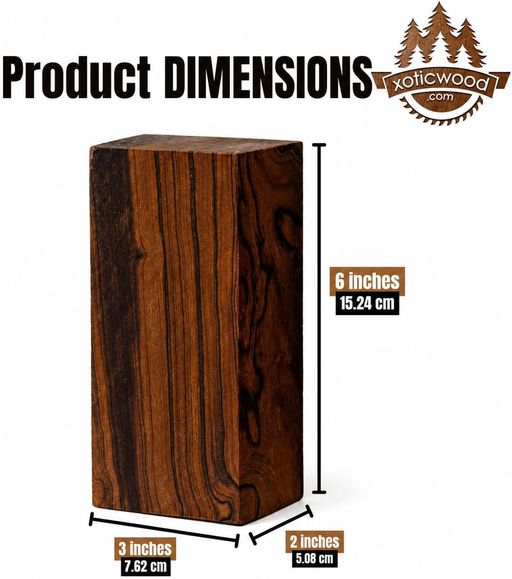 Hardwood Ironwood Blanks, Exotic Wood – Woodchucks Wood – Hardwood Lumber – Natural Wood for DIY Crafts – Ironwood Lumber Turning Blanks – Size 6 x 3 x 2 inches – Pack of 5