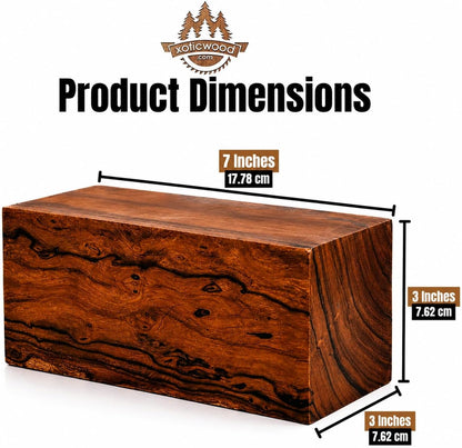 Hardwood Ironwood Blanks, Exotic Wood – Woodchucks Wood – Hardwood Lumber – Natural Wood for DIY Crafts – Ironwood Lumber Turning Blanks – Size 7 x 3 x 3 inches – Pack of 1
