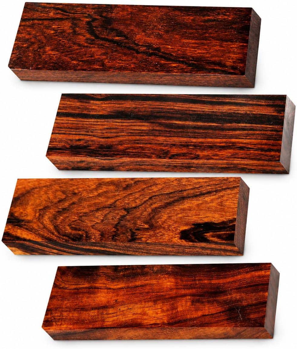 IECAP LLC 4 Pieces Ironwood Knife Scales - Natural Wood Knife Handle Material – Knife handle Scales for DIY Crafts - Size 4.72 x 1.57 x 0.39 Inch