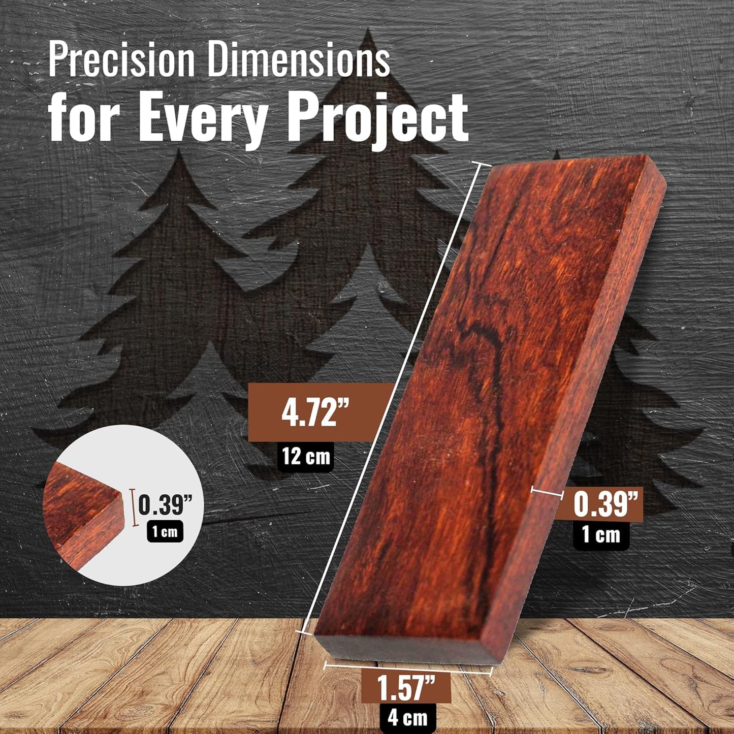 IECAP LLC 4 Pieces Ironwood Knife Scales - Natural Wood Knife Handle Material – Knife handle Scales for DIY Crafts - Size 4.72 x 1.57 x 0.39 Inch