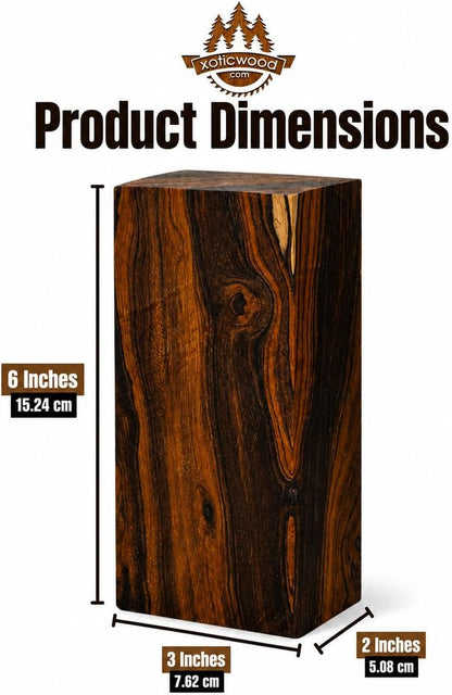 IECAP LLC Desert Ironwood Blanks — Grade B, Pack of 3 — Exotic Hardwood Block — Natural Wood Lumber Blocks for Woodworking, Carving & DIY Crafts — Iron Wood Lumber Turning Blanks — Size 6 x 3 x 2 in