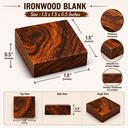 Pack of 10 Rings Ironwood Blanks – Wood Ring Materials for Wood Jewelry Ring Making – Wood Blanks Ring Craft – Wood Blanks for DIY