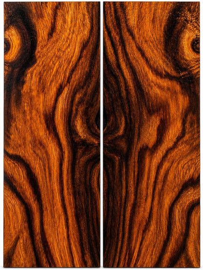 Bookmatched Natural Wood Knife Scales (Ironwood) - Exotic Wood Knife Handle Scales - Knife Makers Material - Size 5 1/8 x 1 3/4 x 1/2 Inches - 1 Pair