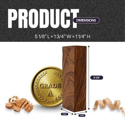 Premium Desert Ironwood Blanks — Pack of 40 — Hardwood Material — Exotic Wood Turning Blanks for Carving, Knife Handles Scales & Woodturning — Size 5 1/8" × 1 3/4" × 1 1/4"