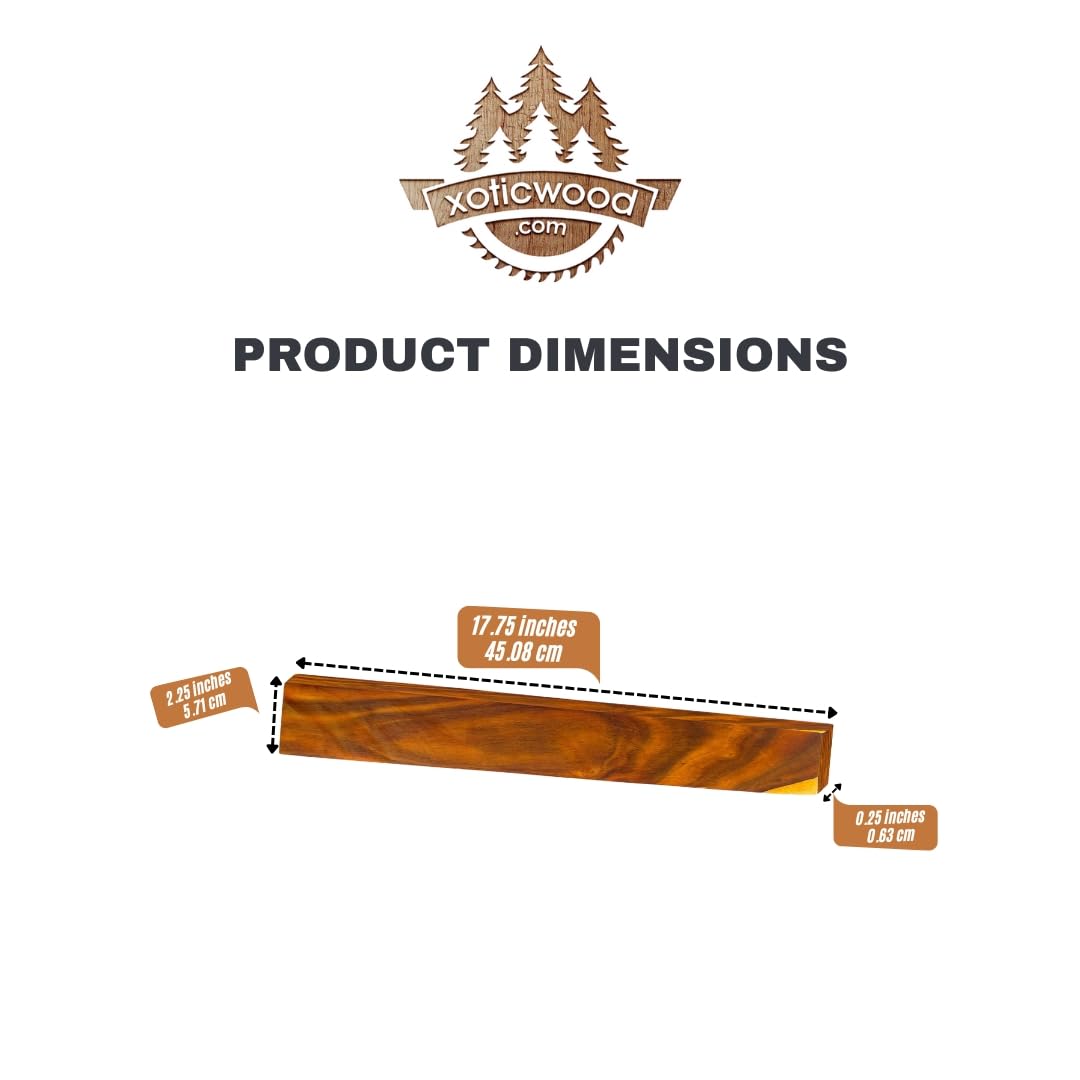 IECAP LLC Cocobolo Wood Guitar Fretboard Blanks Fingerboard Neck for Acoustic Guitars Diy Cigar box Electric Accessories Replacement Parts Fret Finger board Blank 18” x 2.5” x 0.25”