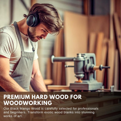 IECAP LLC Black Mango Wood Blanks Pack of 1 – Exotic Hardwood Blanks for Woodturning, Carving, DIY Crafts, Knife Handles, Pens & Art Projects – Natural Carving Wood Lumber– 5 1/8 x 1 3/4 x 1 1/4 in